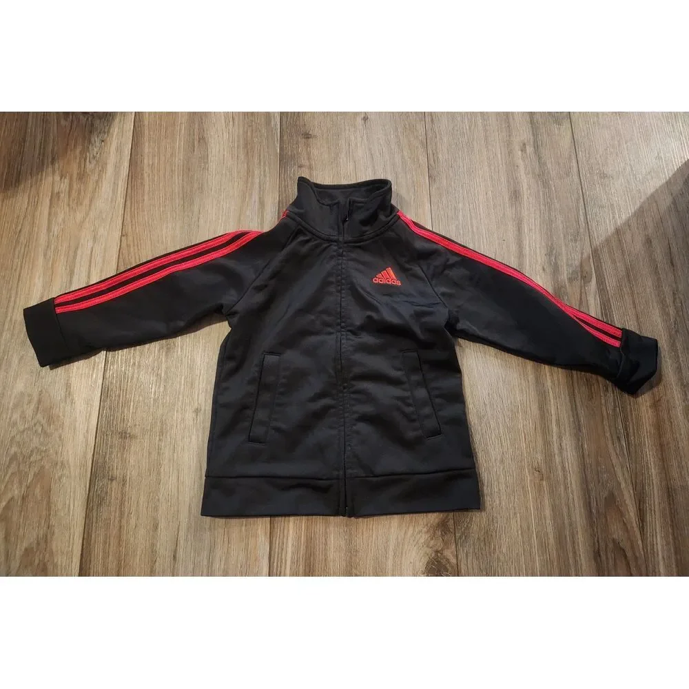 Adidas Black & Red Zip Up Jacket - size 18 months - Picture 1 of 4
